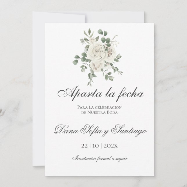 Reserva La Fecha Boho Wedding Español Salven la fecha (Anverso)