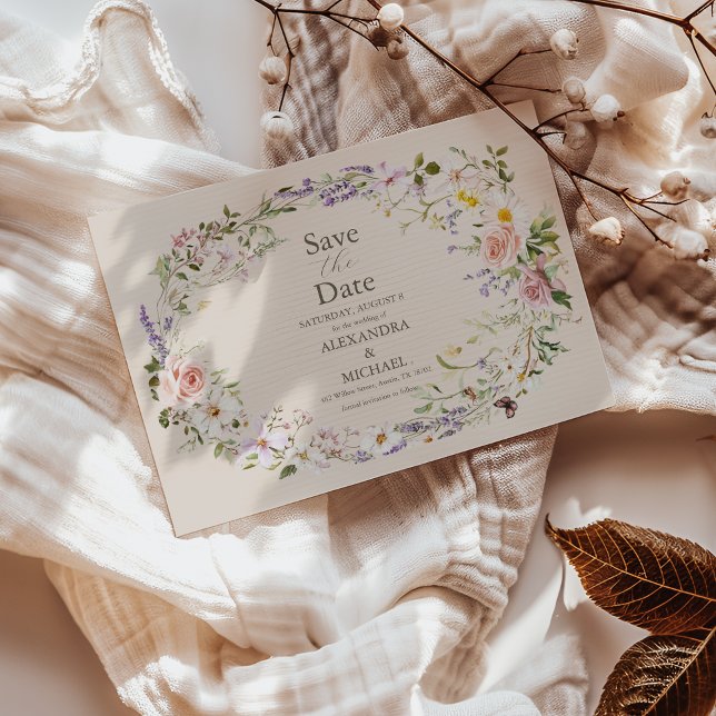 Reserva La Fecha Boho Wildflower Floral Boda (Subido por el creador)