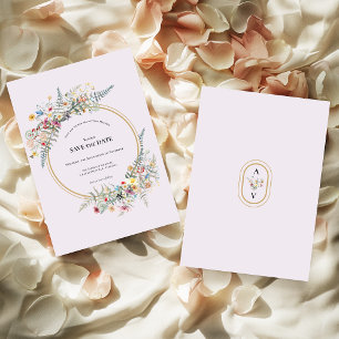 Reserva La Fecha Boho Wildflower Lavender Wedding Salva La Fecha