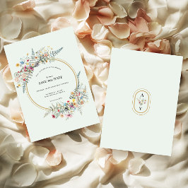 Reserva La Fecha Boho Wildflower Mint La Boda Verde Salva La Fecha