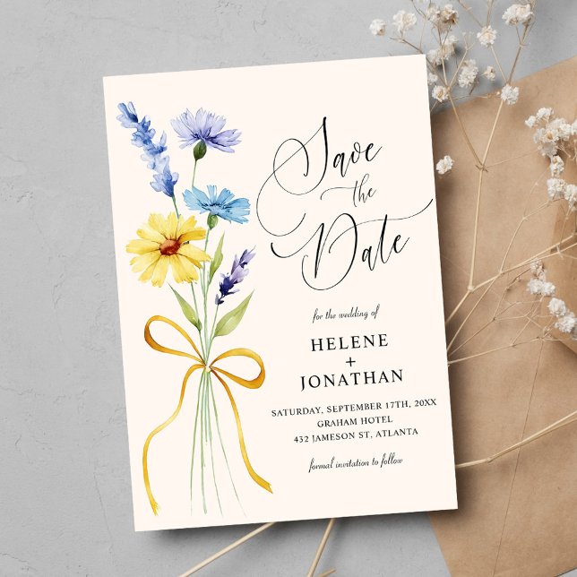 Reserva La Fecha Boho Wildflower Rustic Garden Elegante Boda (Boho Wildflower Rustic Garden Elegant Wedding Save The Date)