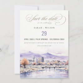 Reserva La Fecha Boise, Idaho Watercolor Landscape Wedding