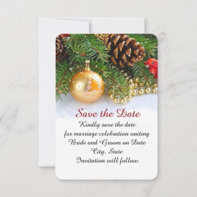 Reserva La Fecha Bolas de pequeños Navidades salvan la fecha (Anverso)