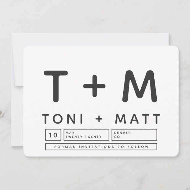 RESERVA LA FECHA BOLD MODERN GUARDAR LA FECHA (Anverso)