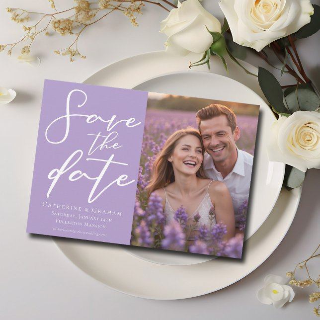 Reserva La Fecha Bonita Primavera de la Pareja Púrpura Lilac (Subido por el creador)