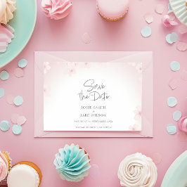 Reserva La Fecha Bonito de flores de cerezo salva la fecha