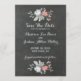 Reserva La Fecha Bonito Floral Chalkboard Guardar la fecha