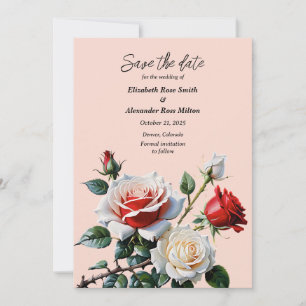 Reserva La Fecha Bonito oscuro rosa rosa rojo rosa rosas rojas boda