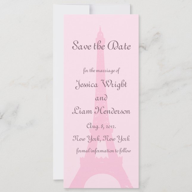 Reserva La Fecha Bonito París Guardar la fecha (Anverso)