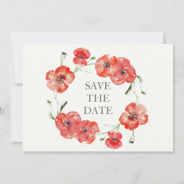 Reserva La Fecha Bonito Red Poppies floral guardar las fechas