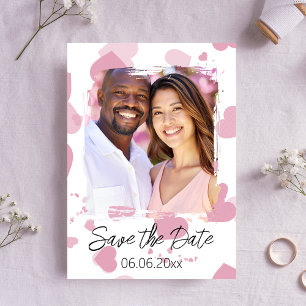 Reserva La Fecha Bonito rosa foto del corazón del amor Guardar la t