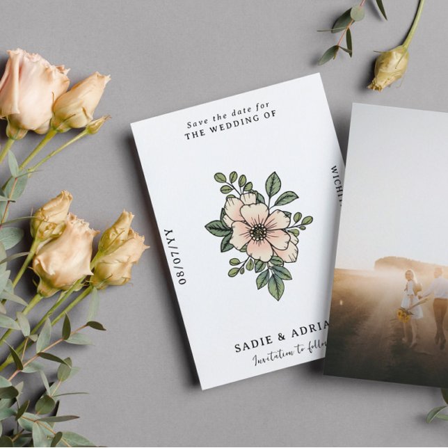 Reserva La Fecha Bonito Rubor Florals Save the Date (Subido por el creador)