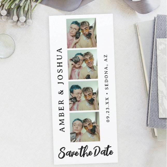 Reserva La Fecha Bookmark Photo Booth Modern Save the Date (Subido por el creador)