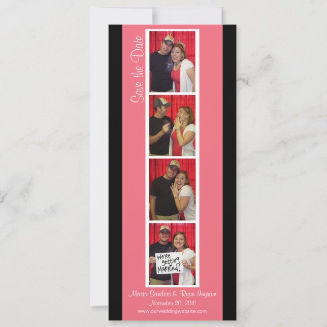 Reserva La Fecha Booth de fotos creativas Guardar la fecha (rosa y  (Anverso)