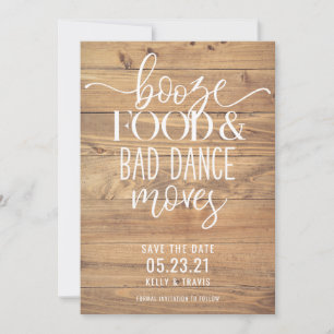 Reserva La Fecha Booze Food and Bad Dance mueve Boda