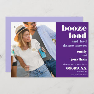 Reserva La Fecha Booze Food Bad Dance mueve foto Lílago morado