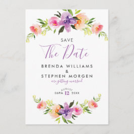 Reserva La Fecha Borde de flor de colores pasteles