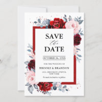 Borgoña Dusty Blue Slate Save the Date