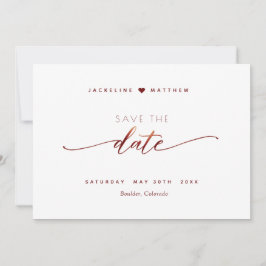 Reserva La Fecha Borgoña Script Simple Stamp Wedding Save the Date