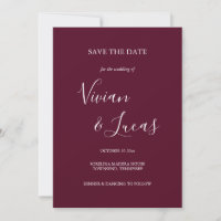 Borgoña Script Wedding Save the Date