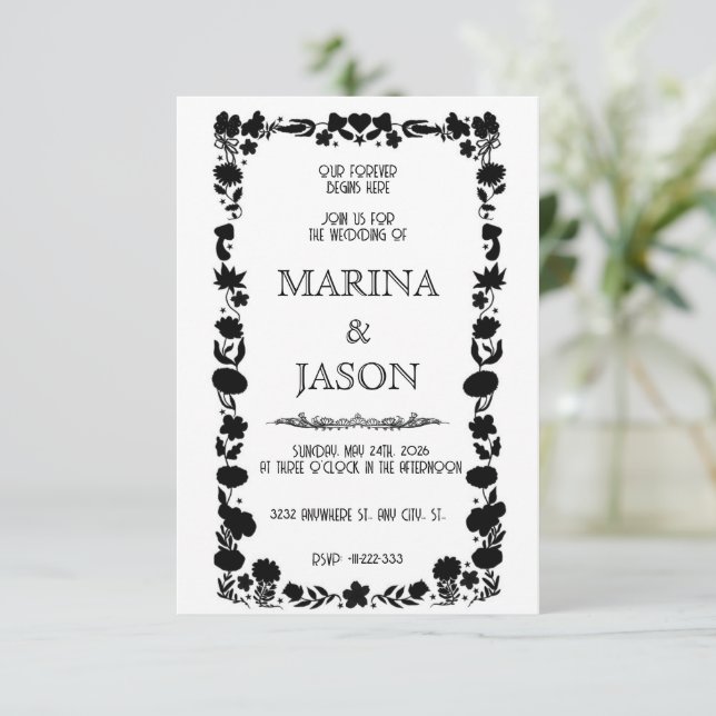 Reserva La Fecha Bosque Mágico de Fantasía de Hadas (Anverso de pie)