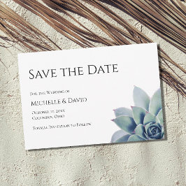 Reserva La Fecha Botanical Desert Succulent Simple Wedding 