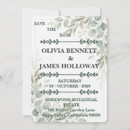 Reserva La Fecha Botanical Garden Romance Save the Date Card