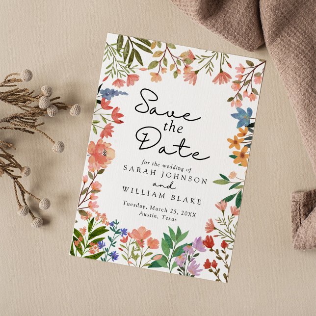 Reserva La Fecha Botánicos de Boho: Un Jardín de Acuarela de Flor S (Subido por el creador)