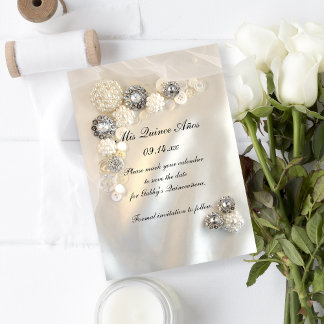 Reserva La Fecha Botones Pearl Diamond Quinceañera Guardar la fecha