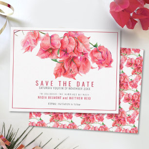 Reserva La Fecha bougainvillea rosa roja boda de arte floral