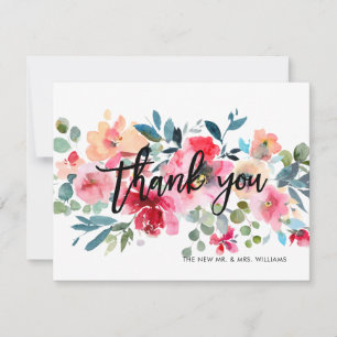 Reserva La Fecha Bouquet de acuarela floral de primavera Gracias Ca
