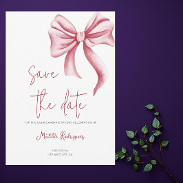 Reserva La Fecha Bow simple cumpleaños Quinceañera