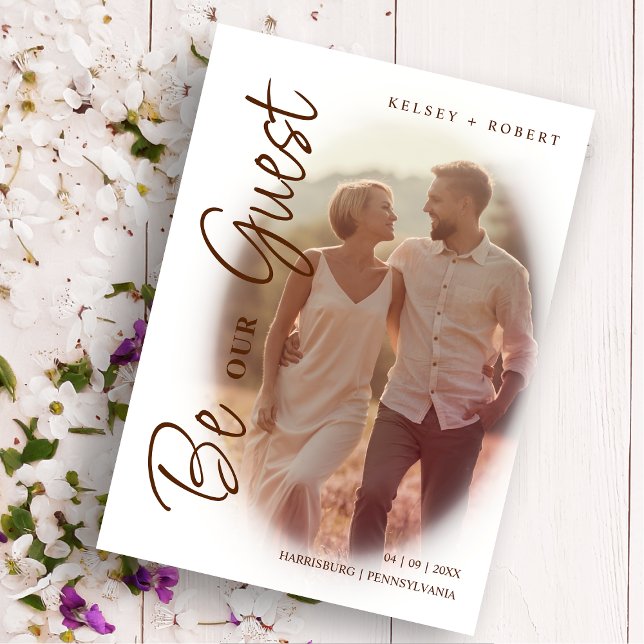 Reserva La Fecha Brown Modern Romantic Overlay Gradient Script (Subido por el creador)