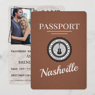 Reserva La Fecha Brown Nashville Passport Save The Date