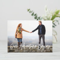 Brussel Script Adventure Save the Date Photo Card