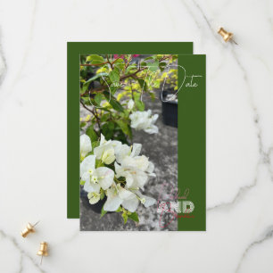 Reserva La Fecha buganvillas blancas o con caracol blanco como niev