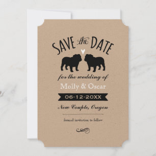 Reserva La Fecha Bulldog Silhouettes Wedding Save the Date