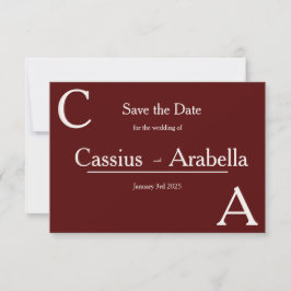 Reserva La Fecha Burgundy Bliss: Versión 2 Guardar la fecha