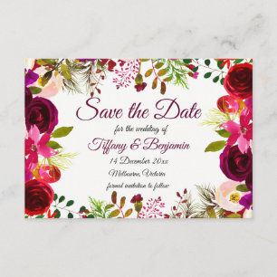 Reserva La Fecha Burgundy Boho Garden Wedding Save The Date Invite