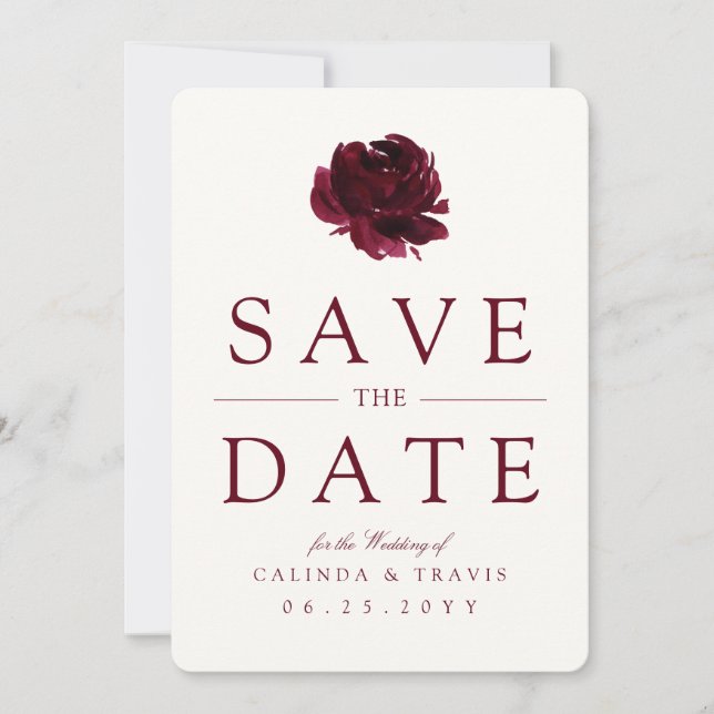Reserva La Fecha Burgundy Bouquet | Floral roja | (Anverso)