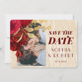 Reserva La Fecha Burgundy Floral Arch Foto