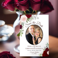 Burgundy Floral Elegante Boda Boho Foto