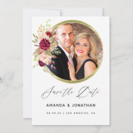 Reserva La Fecha Burgundy-Marsala y Blush Geométrico Salva la Fecha