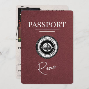 Reserva La Fecha Burgundy Reno Passport Save the Date