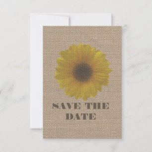 Reserva La Fecha Burlap Inspiró El Girasol Salvar La Fecha