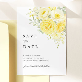 Reserva La Fecha Butter Yellow Ivory Floral Wedding
