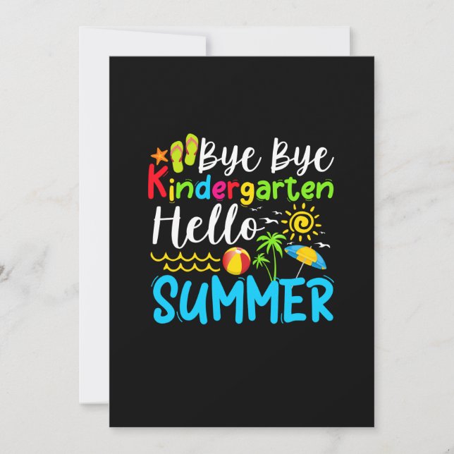 Reserva La Fecha Bye Bye Kindergarten Hello Summer (Anverso)
