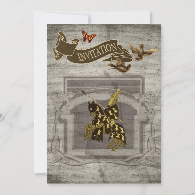 Reserva La Fecha Caballero Medieval Salve Las Cartas De Fecha (Anverso)