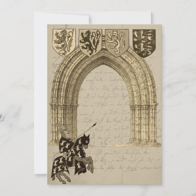 Reserva La Fecha Caballero Medieval Salve Las Cartas De Fecha (Anverso)