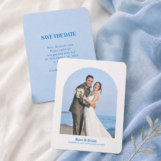 Reserva La Fecha Cabana Ondulado Azul Boda Salva El Día